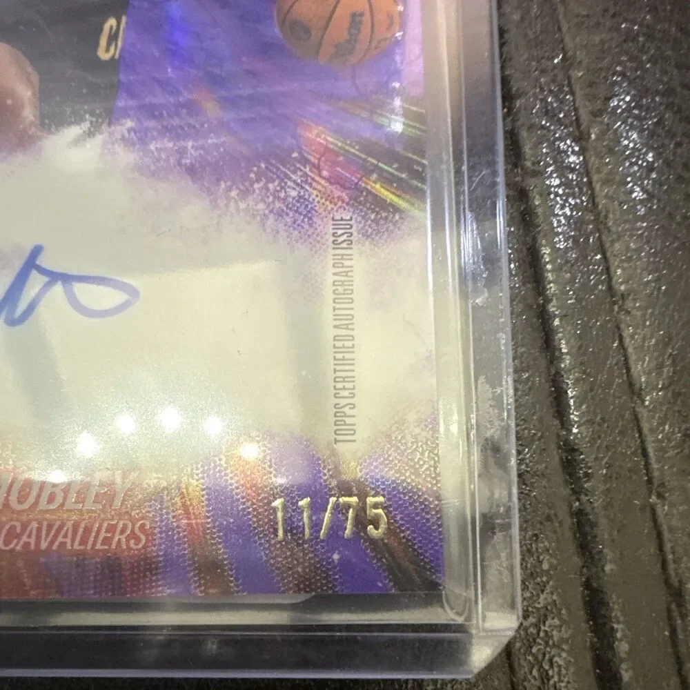 2025-26 Topps Chrome Updates Evan Mobley Cavs Havoc Marks HM-EM Auto 11/75